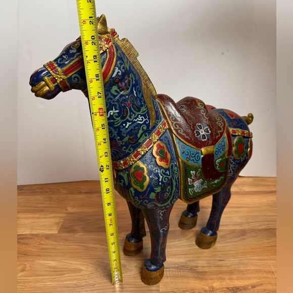 Vintage Large Tang Dynasty Wooden Horse Statue 23"Finely Hand Decorated Oriental - Picture 6 of 16